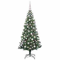 vidaXL Artificial Pre-lit Christmas Tree Green 180 cm PVC and Metal 3