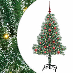 vidaXL Artificial Christmas Tree Snow Flocked with LED Light 120 cm 2