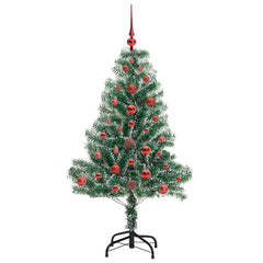 vidaXL Artificial Christmas Tree Snow Flocked with LED Light 120 cm 4
