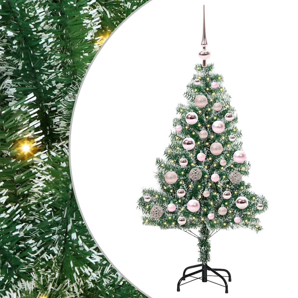 vidaXL Artificial Christmas Tree Snow Flocked with LED Light 120 cm 2