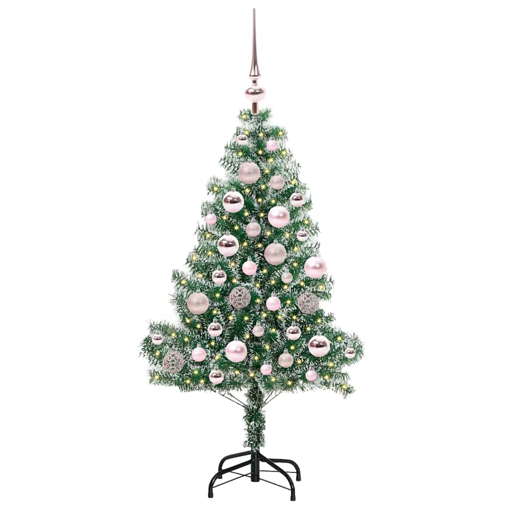 vidaXL Artificial Christmas Tree Snow Flocked with LED Light 120 cm 3