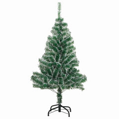 vidaXL Artificial Christmas Tree Snow Flocked with LED Light 120 cm 5