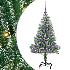vidaXL Artificial Christmas Tree Snow Flocked with LED Light 120 cm 2