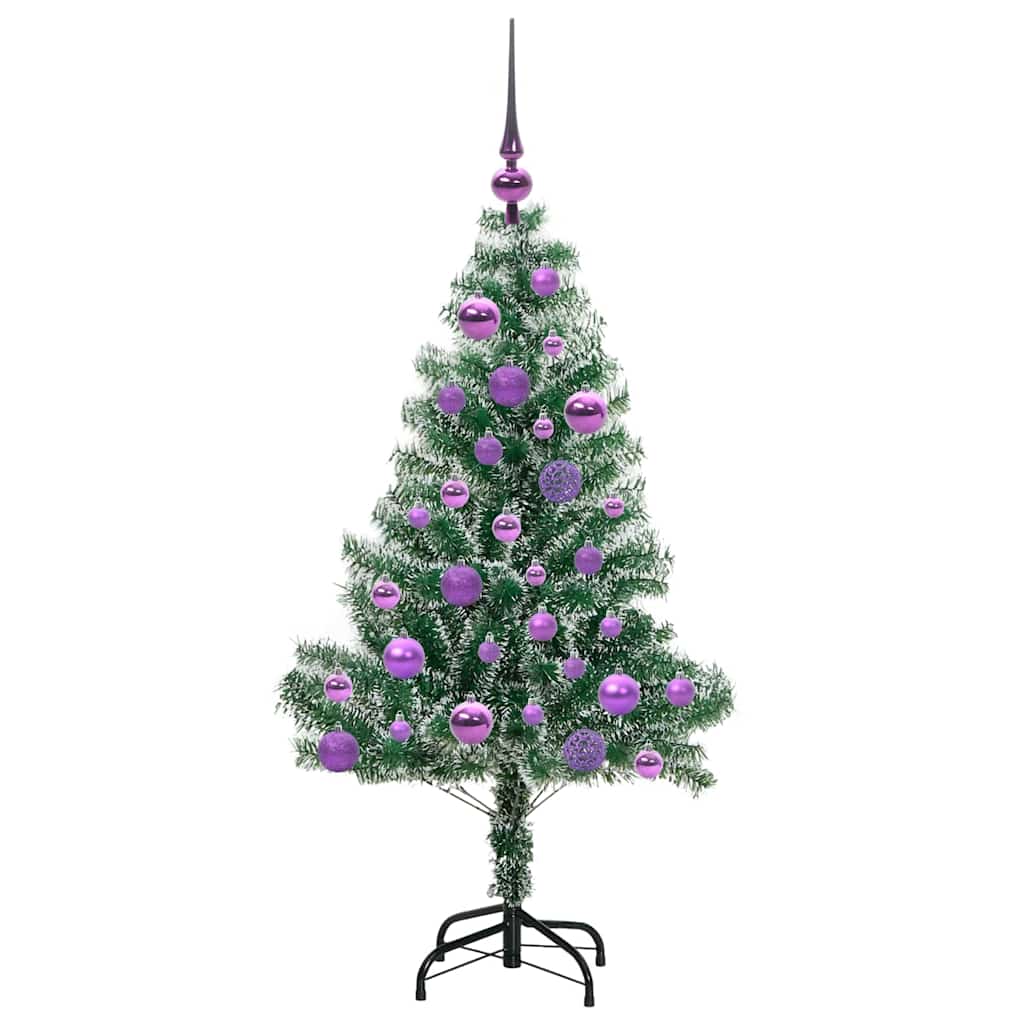 vidaXL Artificial Christmas Tree Snow Flocked with LED Light 120 cm 4