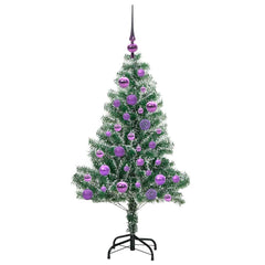 vidaXL Artificial Christmas Tree Snow Flocked with LED Light 120 cm 4