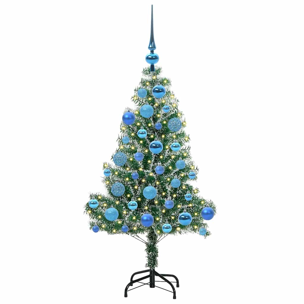 vidaXL Artificial Christmas Tree Snow Flocked with LED Light 120 cm 3