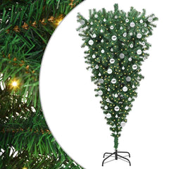 vidaXL Upside-down Artificial Pre-lit Christmas Tree with Ball Set PVC 2