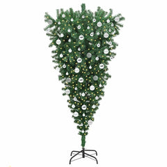 vidaXL Upside-down Artificial Pre-lit Christmas Tree with Ball Set PVC 3