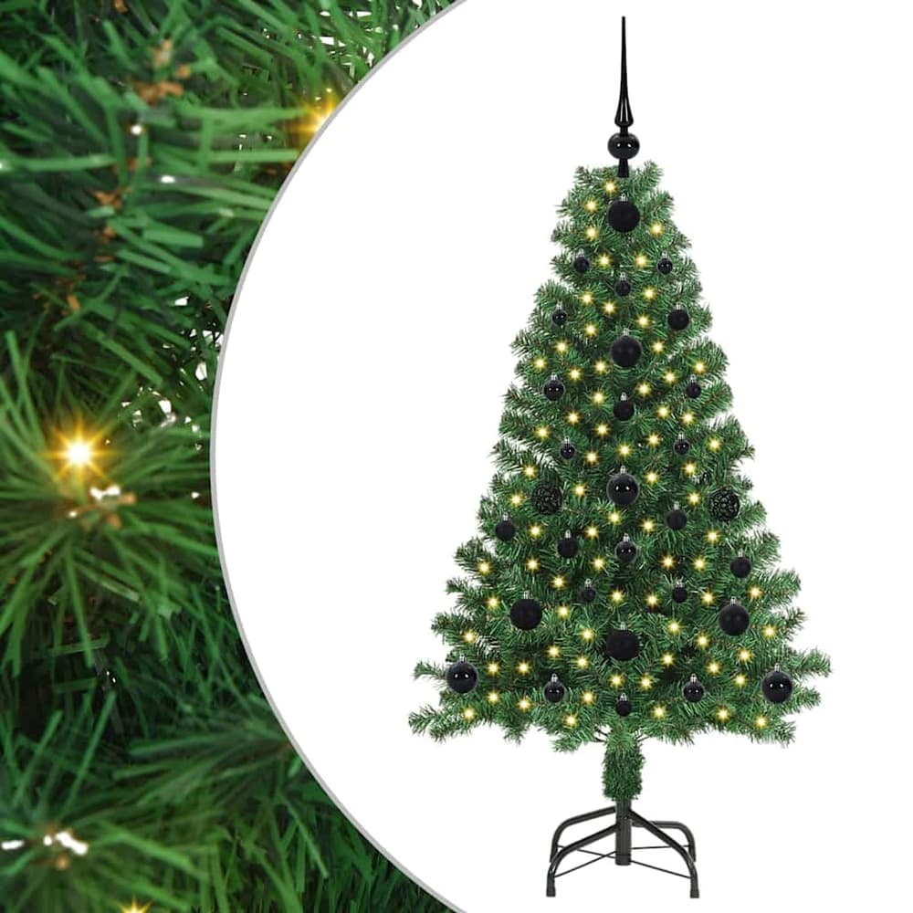 vidaXL Artificial Christmas Tree with 150 LEDs with Stand Green 120 cm 2