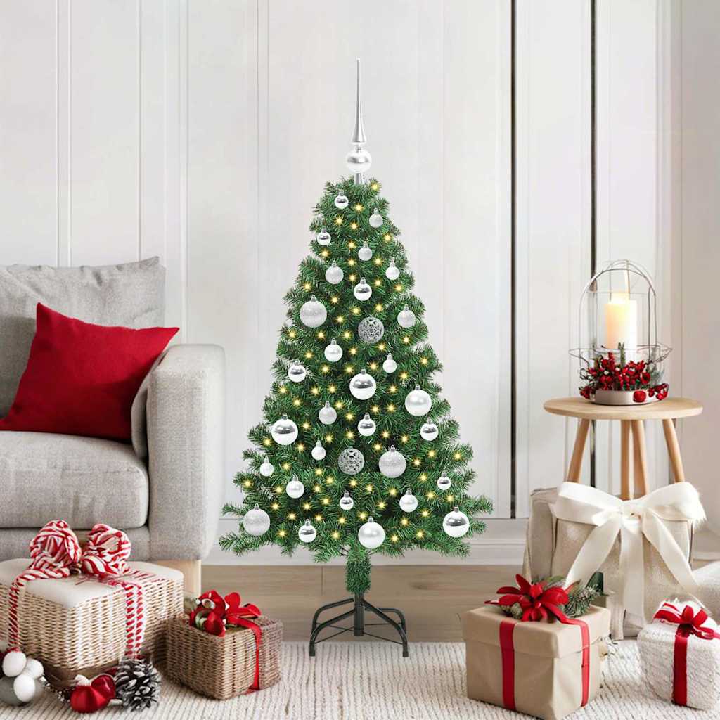 vidaXL Artificial Christmas Tree with 150 LEDs with Stand Green 120 cm 1