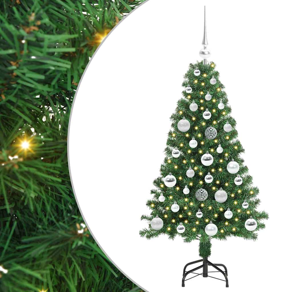 vidaXL Artificial Christmas Tree with 150 LEDs with Stand Green 120 cm 2