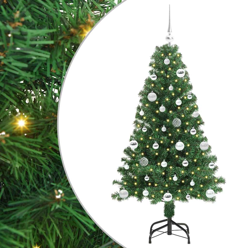 vidaXL Artificial Christmas Tree with 150 LEDs with Stand Green 150 cm 2
