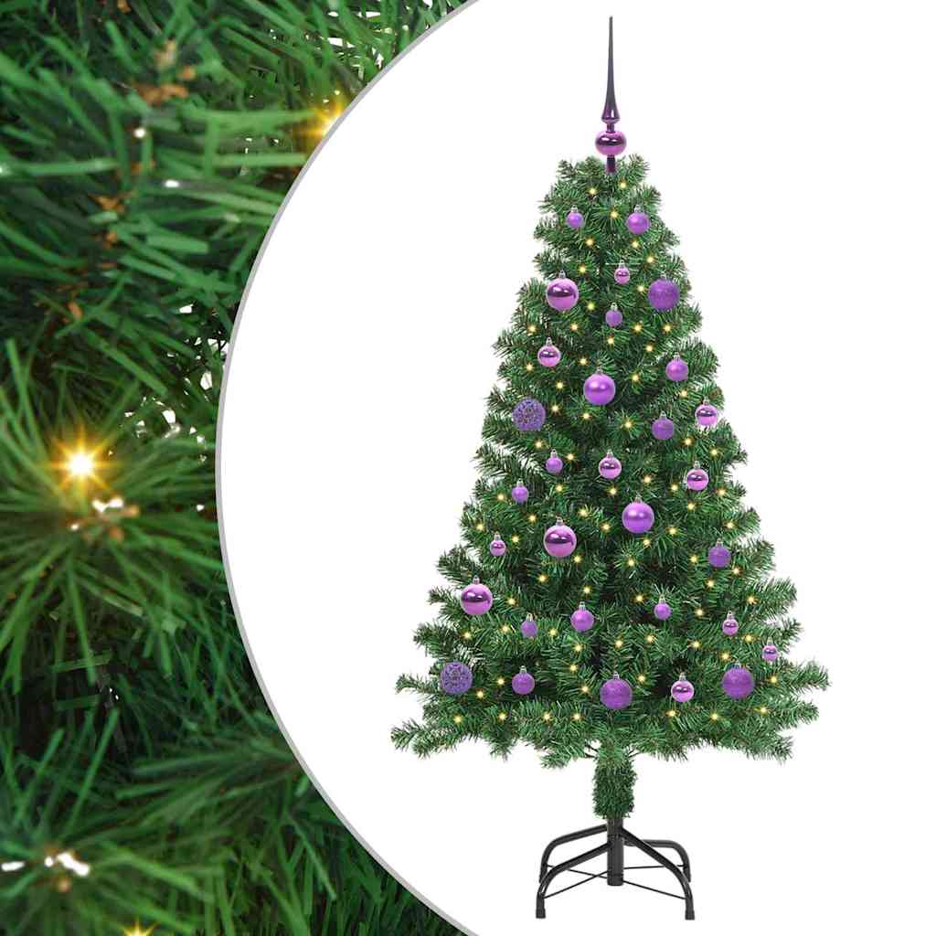 vidaXL Artificial Christmas Tree with 150 LEDs with Stand Green 150 cm 2