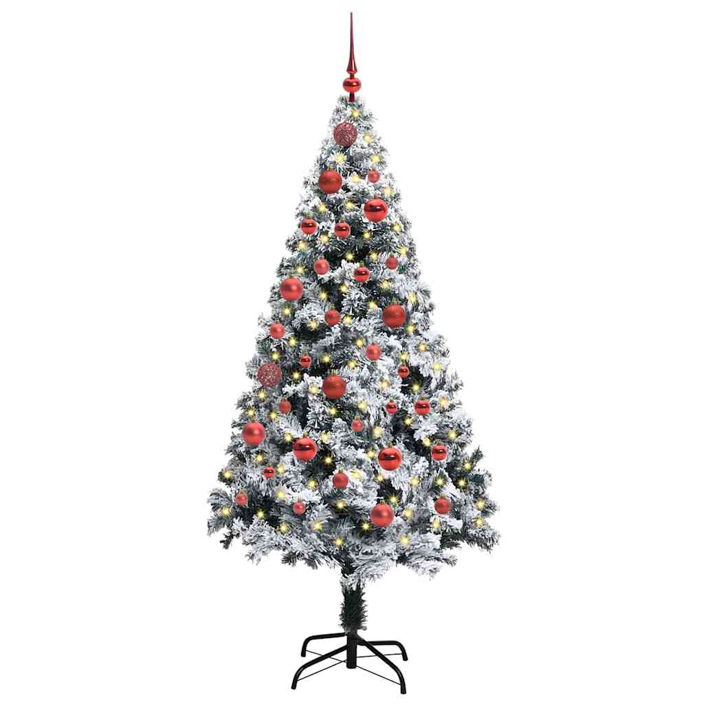 vidaXL Artificial Christmas Tree with 150 LEDs with Stand White 150 cm 3