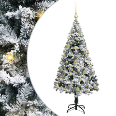 vidaXL Artificial Christmas Tree with 150 LEDs with Stand White 150 cm 2