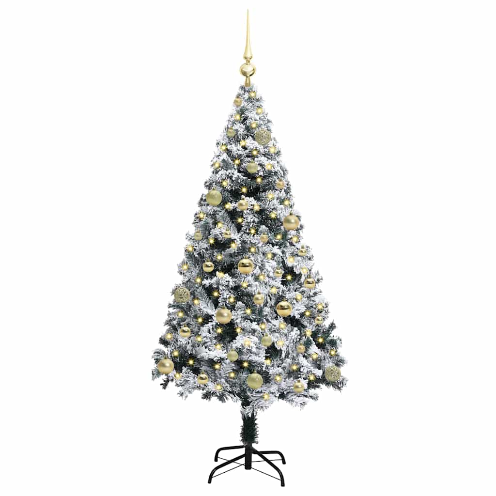 vidaXL Artificial Christmas Tree with 150 LEDs with Stand White 150 cm 3