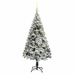 vidaXL Artificial Christmas Tree with 150 LEDs with Stand White 150 cm 3