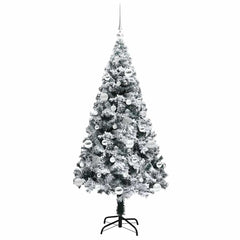 vidaXL Artificial Christmas Tree with 150 LEDs with Stand White 150 cm 4