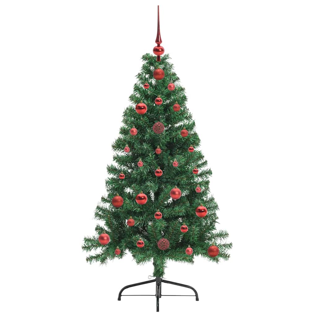 vidaXL Artificial Pre-lit Christmas Tree Green 120 cm PVC 4