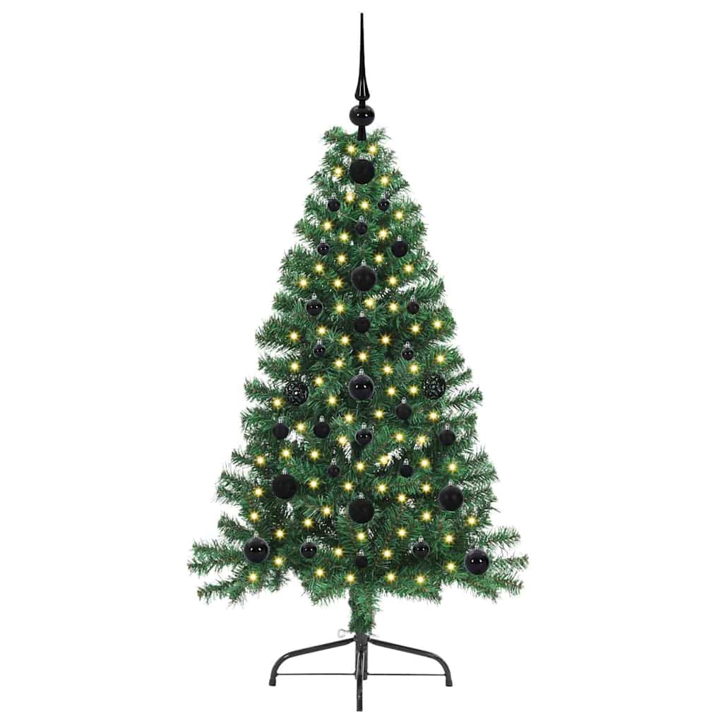 vidaXL Artificial Pre-lit Christmas Tree Green 120 cm PVC 3