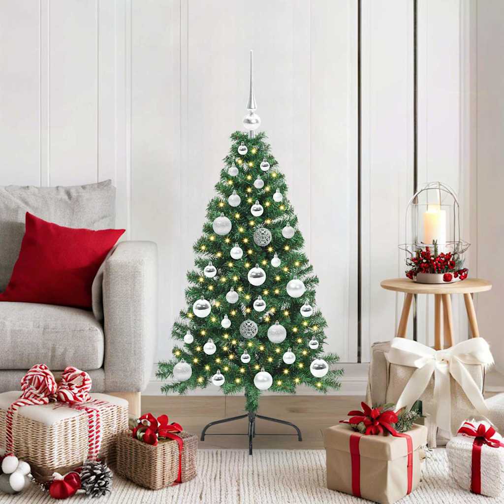 vidaXL Artificial Pre-lit Christmas Tree Green 120 cm PVC 1