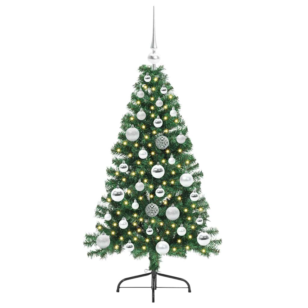 vidaXL Artificial Pre-lit Christmas Tree Green 120 cm PVC 3