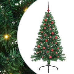 vidaXL Artificial Pre-lit Christmas Tree Green 150 cm PVC 2
