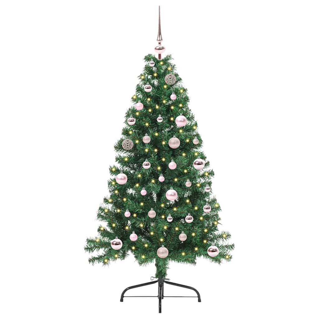 vidaXL Artificial Pre-lit Christmas Tree Green 150 cm PVC 2