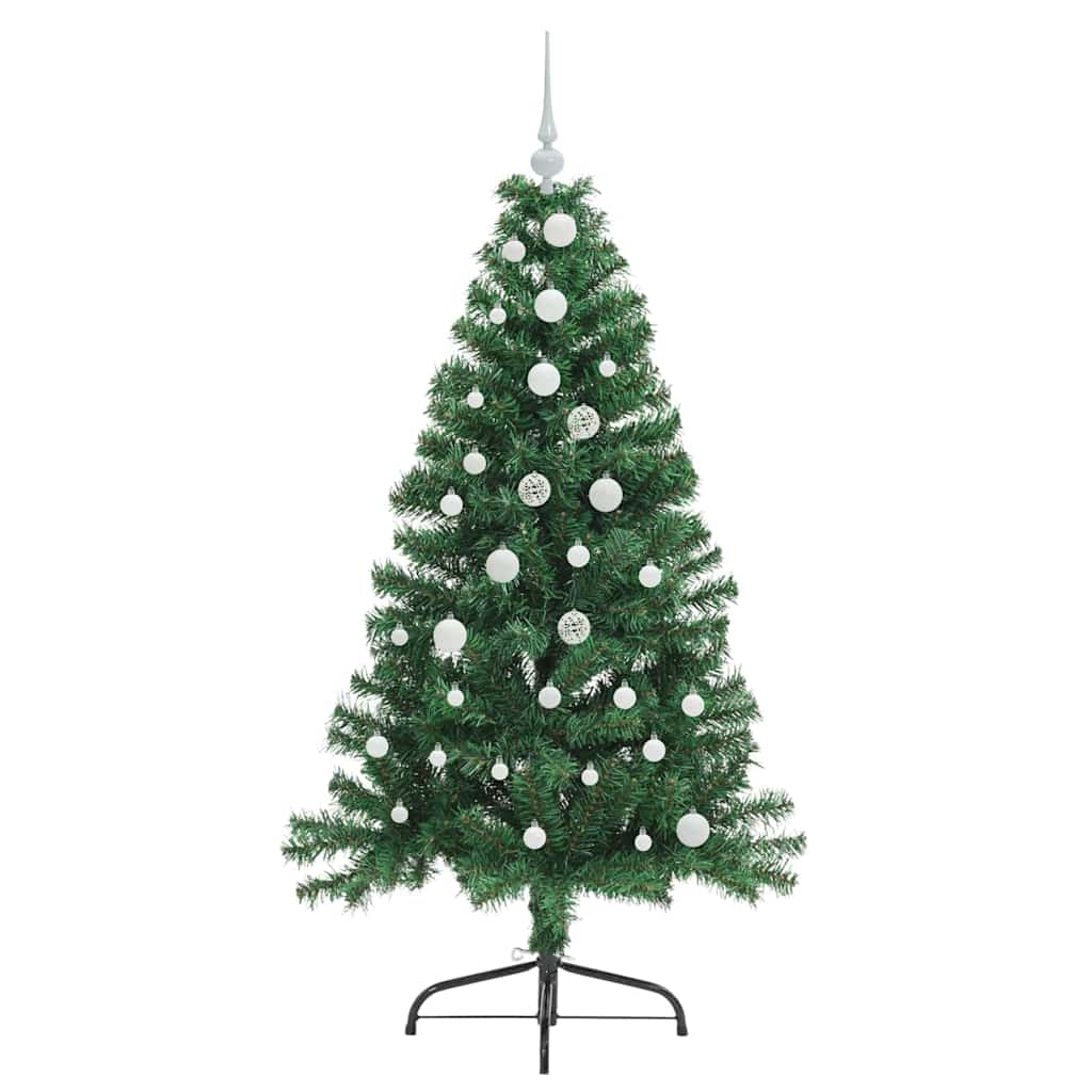 vidaXL Artificial Pre-lit Christmas Tree Green 150 cm PVC 4