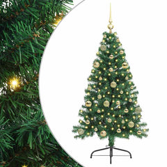 vidaXL Artificial Pre-lit Christmas Tree Green 150 cm PVC 2