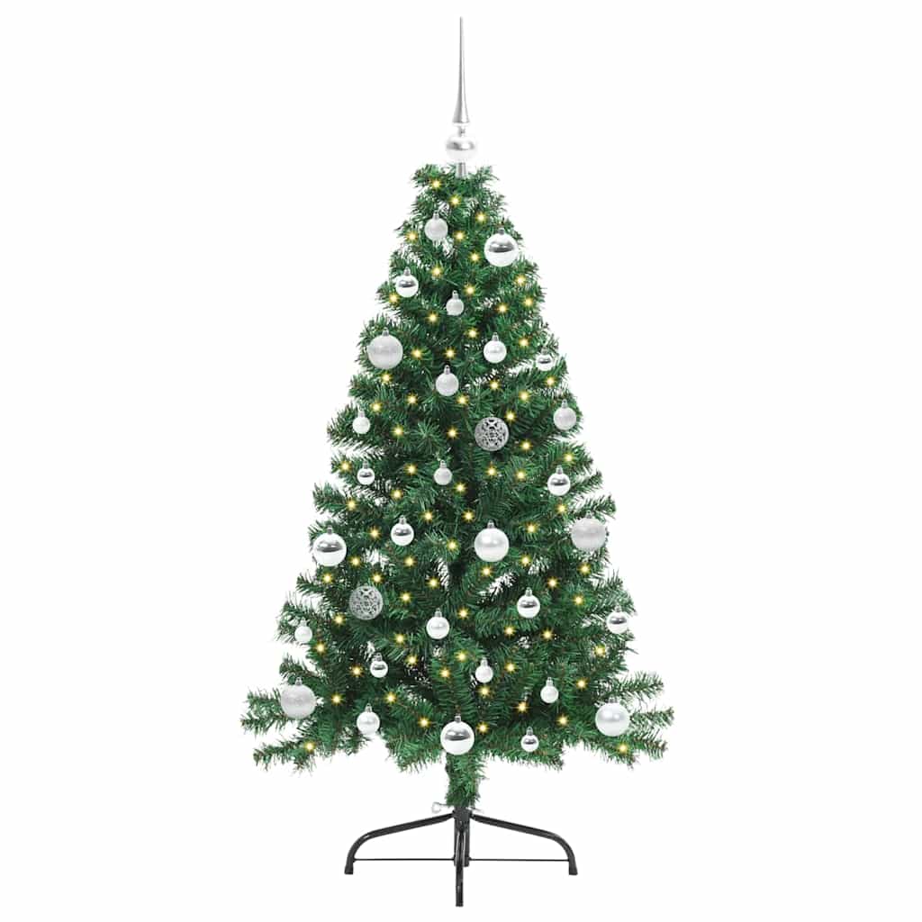 vidaXL Artificial Pre-lit Christmas Tree Green 150 cm PVC 3