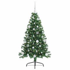 vidaXL Artificial Pre-lit Christmas Tree Green 150 cm PVC 3