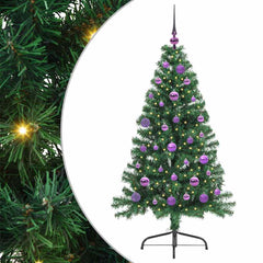 vidaXL Artificial Pre-lit Christmas Tree Green 150 cm PVC 2