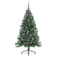 vidaXL Artificial Pre-lit Christmas Tree Green 150 cm PVC 3