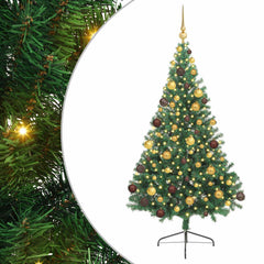 vidaXL Artificial Pre-lit Christmas Tree Green 180 cm PVC 2
