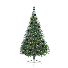 vidaXL Artificial Pre-lit Christmas Tree Green 180 cm PVC 3