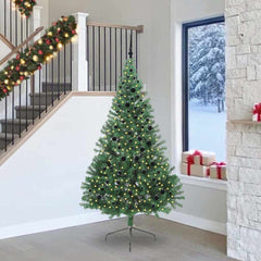 vidaXL Artificial Pre-lit Christmas Tree PVC 240 cm Green
