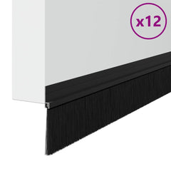 vidaXL Self-adhesive Door Brush Seals 12 pcs 100 cm Aluminium Alloy 3
