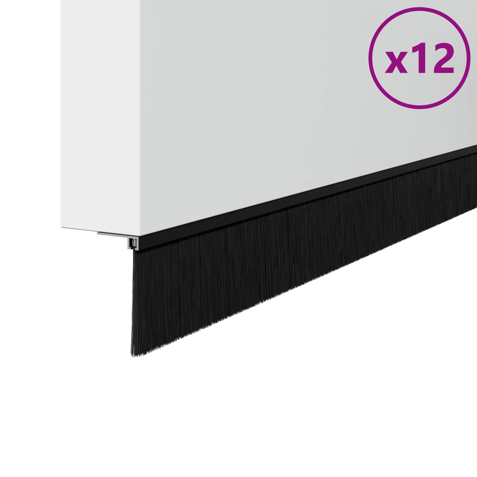 vidaXL Self-adhesive Door Brush Seals 12 pcs 100 cm Aluminium Alloy 3