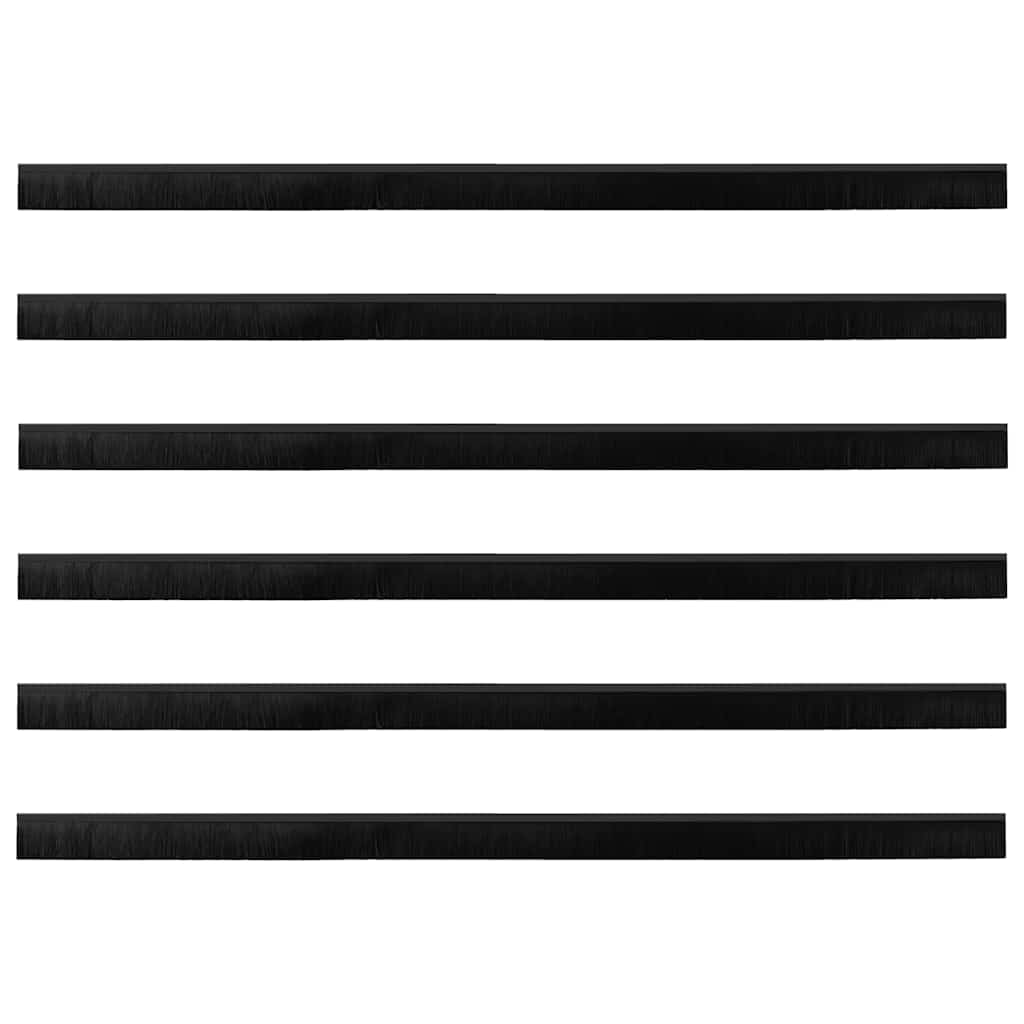 vidaXL Screw-on Door Brush Seals 6 pcs Black 100 cm Aluminium Alloy 6