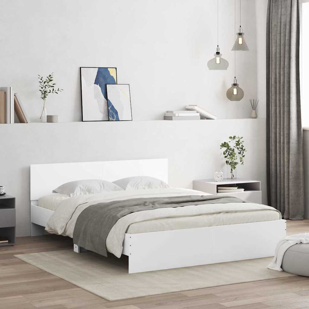 Bed Frame without Mattress White Queen