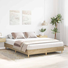 Bed Frame No Mattress Engineered Wood Sonoma Oak 152 x 203
