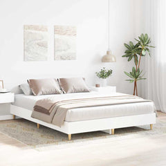Bed Frame No Mattress Engineered Wood White 152 x 203