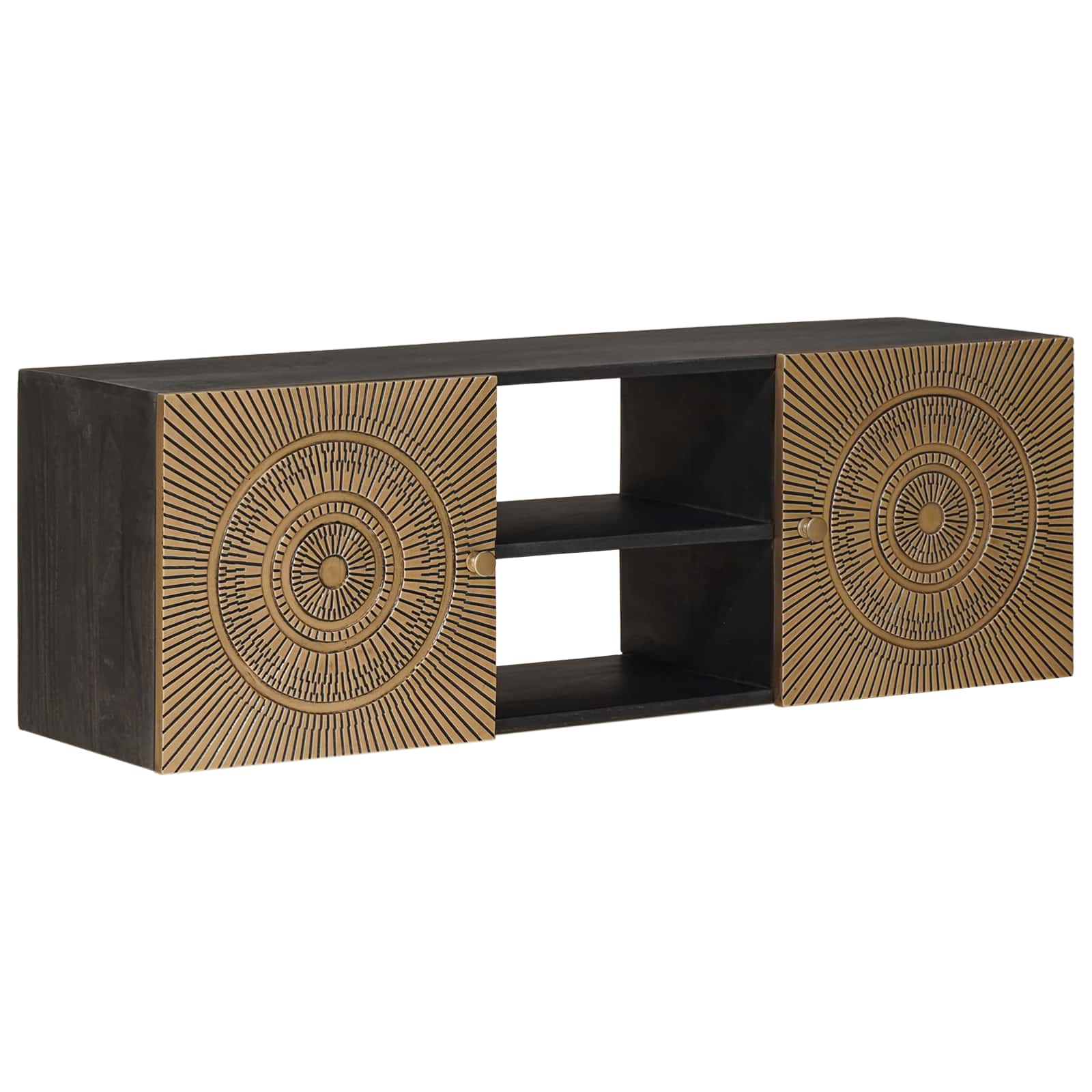 vidaXL TV Cabinet with Shelf with Storage Brass 105 x 30 x 35 cm 1