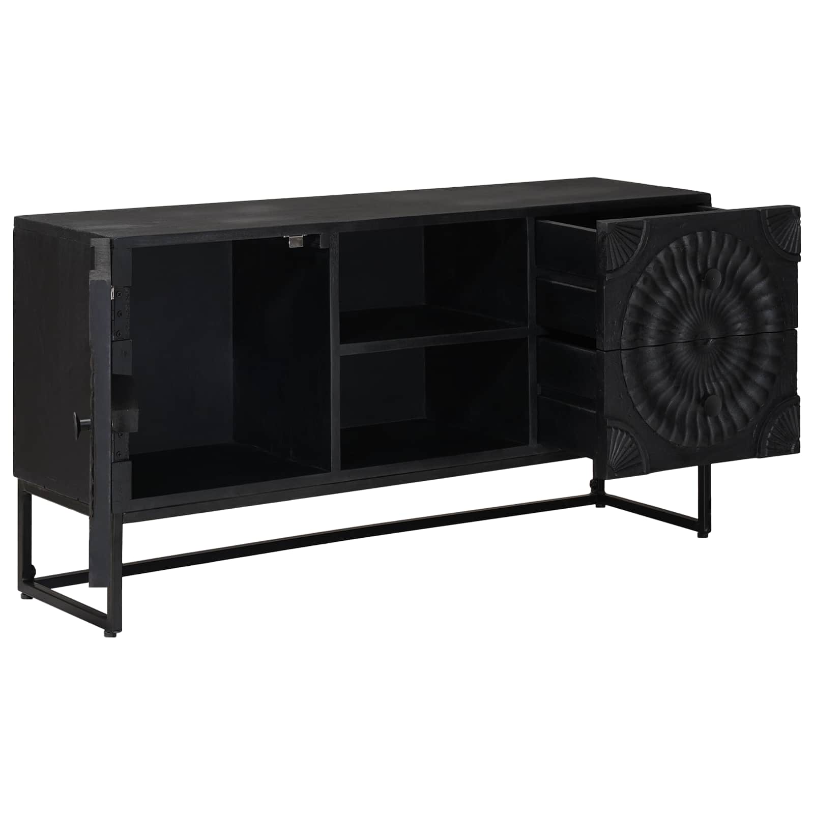 vidaXL TV Cabinet Black 105 x 30 x 54 cm 4