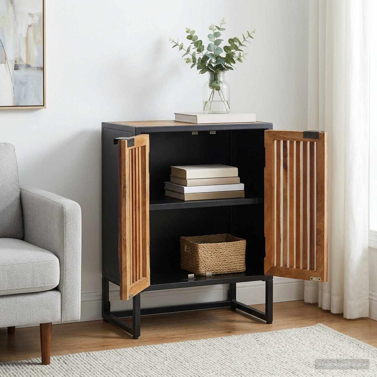 vidaXL Sideboard 53 x 30 x 70 cm Solid Mango Wood and Engineered Wood 1