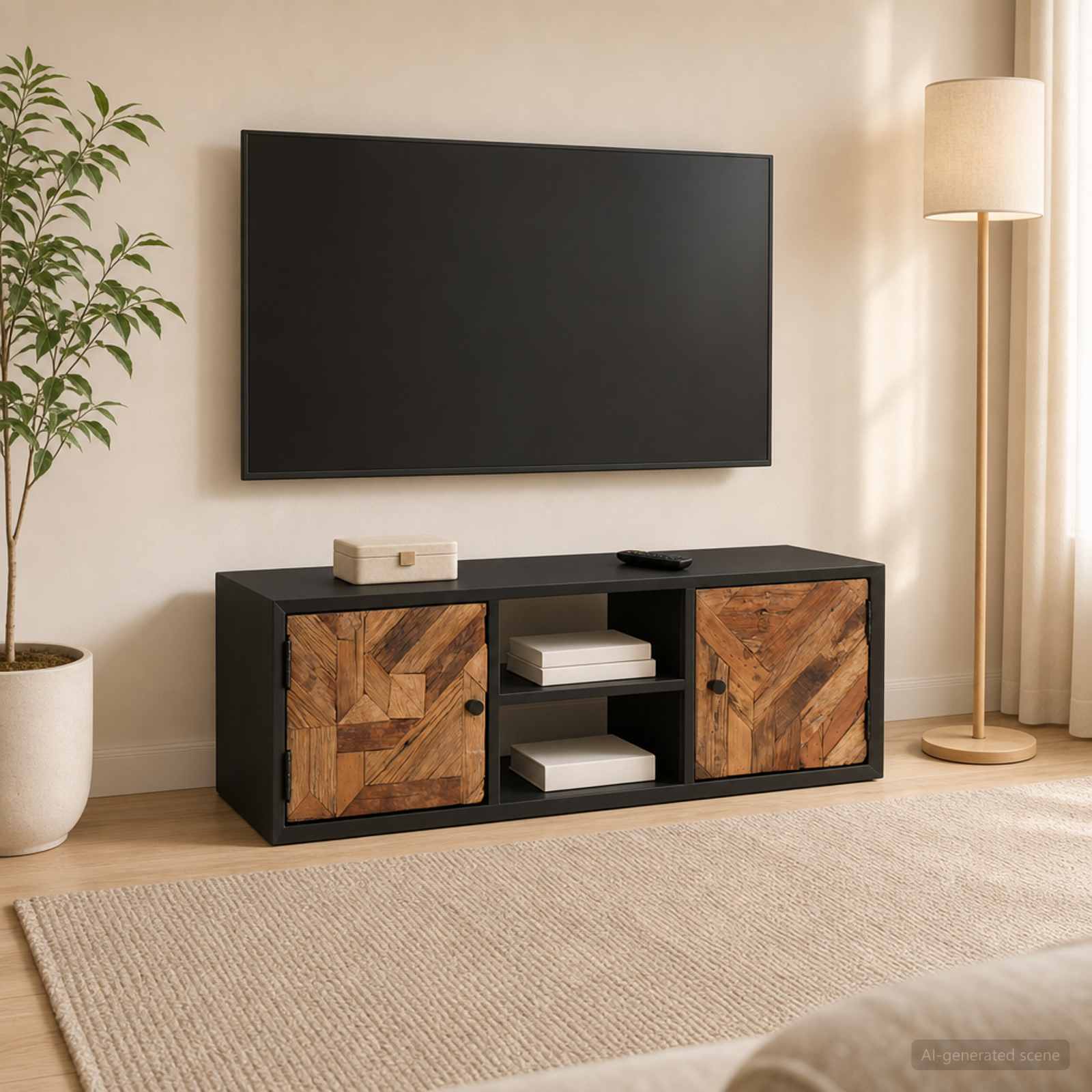 vidaXL TV Cabinet with Shelf with Storage with Door 105 x 30 x 35 cm 1