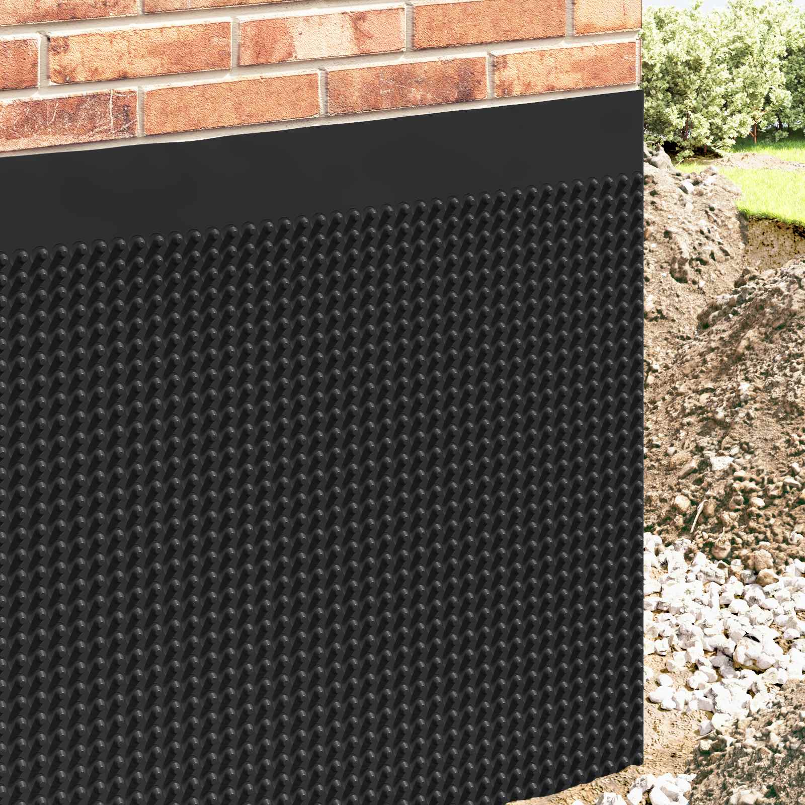 vidaXL Dimpled Drainage Sheet Black 1 x 20 m HDPE 3