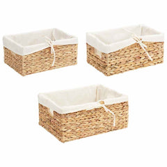 vidaXL Storage Baskets 3 pcs Water Hyacinth 40 x 30 x 18 cm Natural 5