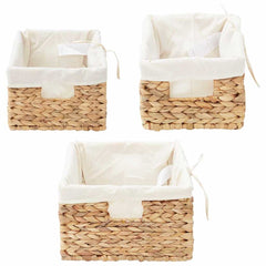 vidaXL Storage Baskets 3 pcs Water Hyacinth 40 x 30 x 18 cm Natural 6